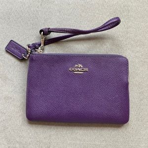 Coach wristlet. Purple leather.